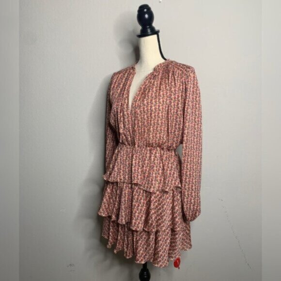 NWT Maje Rilivate Floral Print Tiered Mini Dress - Picture 9 of 17